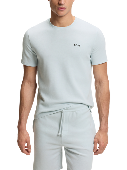 HUGO BOSS BOSS Crew Neck Cotton Blend T-Shirt, Open Blue, Open Blue