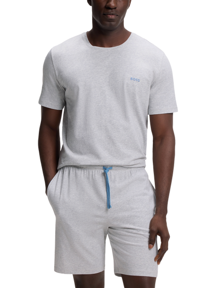 HUGO BOSS BOSS Crew Neck Cotton Blend T-Shirt, Light Pastel Grey, Light Pastel Grey