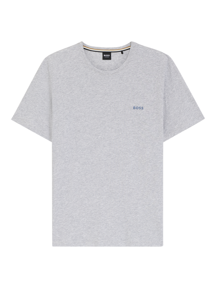 HUGO BOSS BOSS Crew Neck Cotton Blend T-Shirt, Light Pastel Grey - view 2, Light Pastel Grey