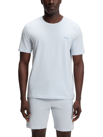HUGO BOSS BOSS Crew Neck Cotton Blend T-Shirt, Open Blue, Open Blue
