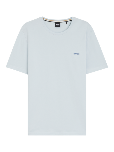HUGO BOSS BOSS Crew Neck Cotton Blend T-Shirt, Open Blue - view 2, Open Blue