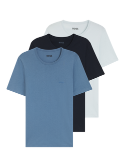 HUGO BOSS BOSS Crew Neck Cotton T-Shirts, Pack of 3, Multi, Multi