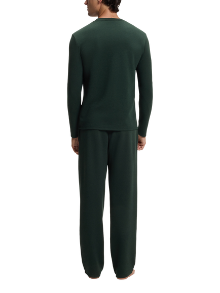 BOSS Cotton Rich Embroidery Logo Long Sleeve Crew Neck TopBOSS Cottton Rich Embroidery Logo Long Sleeve Crew Neck Top, Dark Green - view 2, Dark Green
