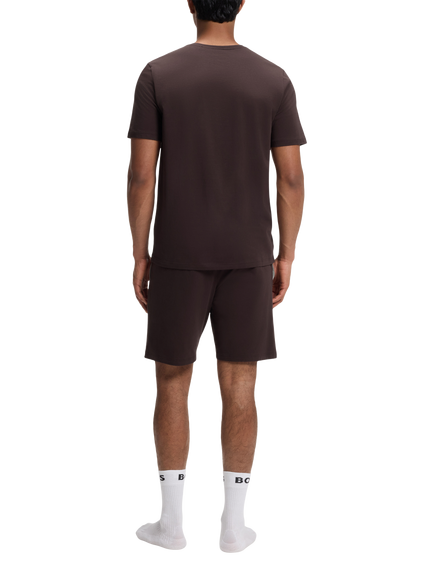 BOSS Stretch Cotton Crew Neck T-Shirt, Dark Brown - view 2, Dark Brown