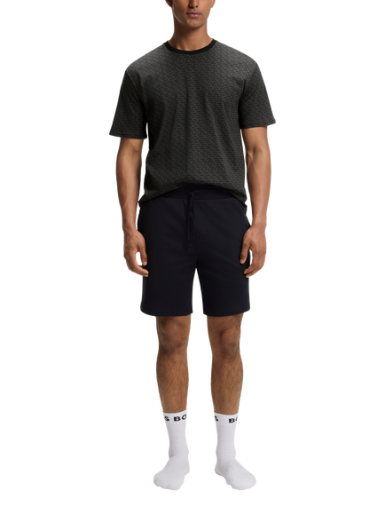 HUGO BOSS BOSS Short Cotton Pyjama Set, Black, Black