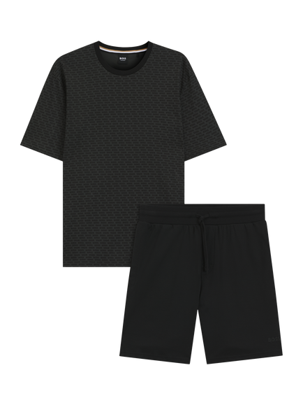 HUGO BOSS BOSS Short Cotton Pyjama Set, Black - view 2, Black