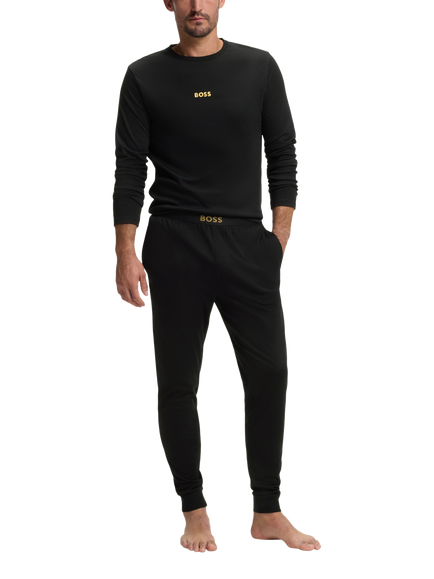 BOSS Exposed Waistband Pyjama Set, Black - view 2, Black
