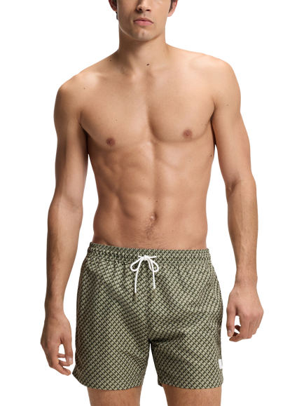 HUGO BOSS BOSS Vibe Swim Shorts, Dark Beige/Green, Dark Beige/Green