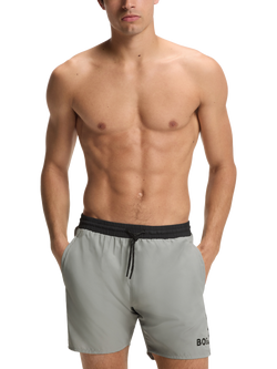 HUGO BOSS BOSS Logo Swim Shorts, Open Grey, Open Grey