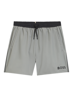 HUGO BOSS BOSS Logo Swim Shorts, Open Grey - view 2, Open Grey