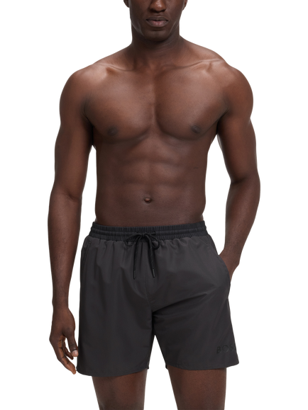 BOSS Logo Swim Shorts, Dark Grey, Dark Grey