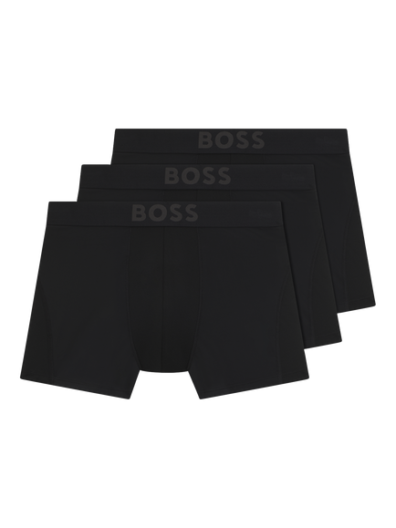 BOSS Waistband Logo Boxer Briefs, Pack of 3, Black, Black