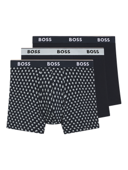 HUGO BOSS BOSS Cotton Blend Boxer Briefs, Pack of 3, Open Blue, Open Blue