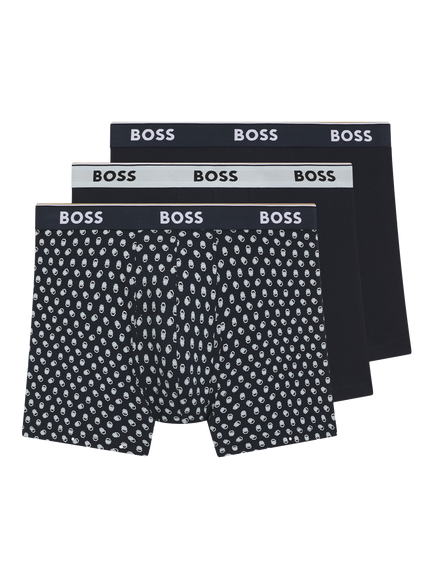 HUGO BOSS BOSS Cotton Blend Boxer Briefs, Pack of 3, Open Blue, Open Blue