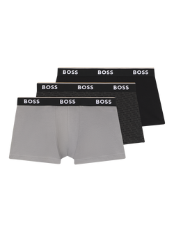 HUGO BOSS BOSS Trunks, Pack of 3, Dark Grey, Dark Grey