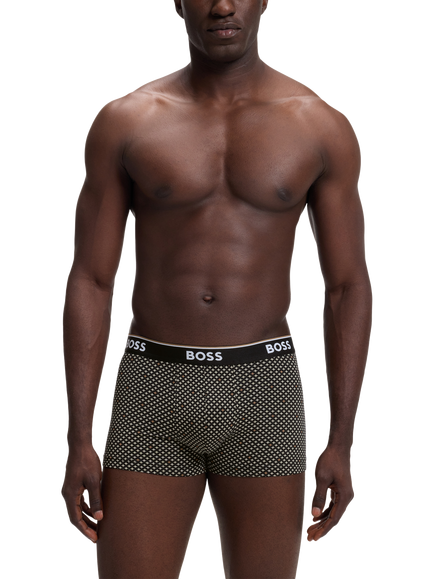 BOSS Stretch Cotton Waistband Trunks, Pack of 3, Medium Beige/Multi - view 2, Medium Beige/Multi