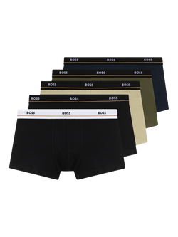 HUGO BOSS BOSS Trunks, Pack of 5, Black/Multi, Black/Multi