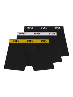 HUGO BOSS BOSS Cotton Blend Boxer Briefs, Pack of 3, Black, Black