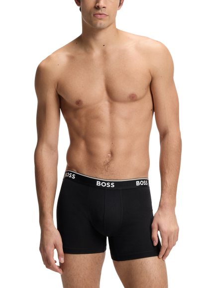 HUGO BOSS BOSS Cotton Blend Boxer Briefs, Pack of 3, Black - view 2, Black