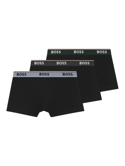 BOSS Stretch Cotton Logo Waistband Trunks, Pack of 3, Multi, Multi