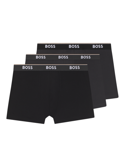 BOSS Stretch Cotton Logo Waistband Trunks, Pack of 3, Multi, Multi