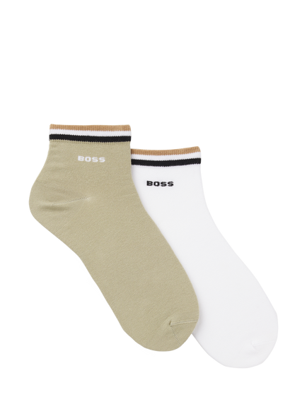 HUGO BOSS BOSS Cotton Blend Ankle Socks, Pack of 2, Multi, Multi
