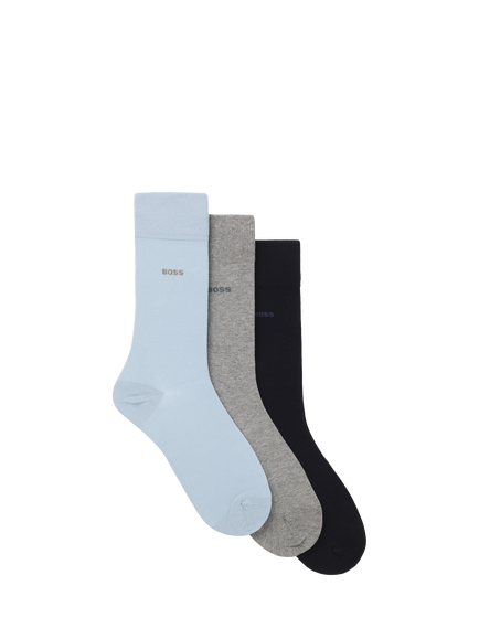 HUGO BOSS BOSS Cotton Blend Socks, Pack of 3, Multi, Multi