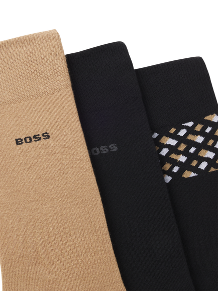 HUGO BOSS Crew Socks, Pack of 3, One Size - view 2, Multi