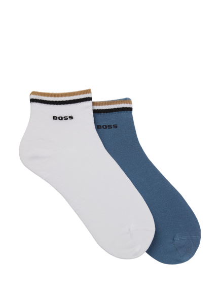 HUGO BOSS BOSS Cotton Blend Ankle Socks, Pack of 2, Dark Blue, Dark Blue