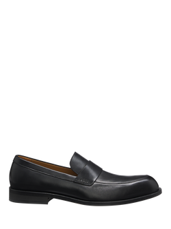 BOSS Tayil Leather Loafers, Black, Black