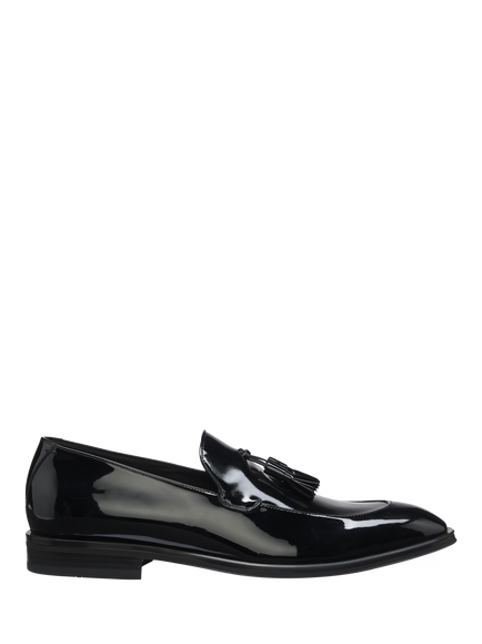 BOSS Derrek Tasseled Patent Loafer, Black, Black