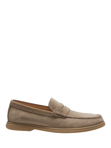 BOSS Sienne Suede Loafers, Beige, Beige