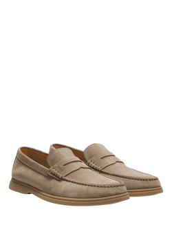 BOSS Sienne Suede Loafers, Beige - view 2, Beige