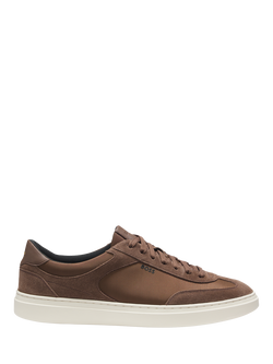 BOSS Kieran Lace Up Low Trainers, Dark Brown, Dark Brown