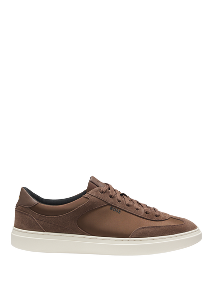 BOSS Kieran Lace Up Low Trainers, Dark Brown, Dark Brown