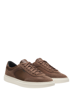 BOSS Kieran Lace Up Low Trainers, Dark Brown - view 2, Dark Brown