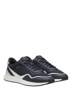 BOSS Titanium Runn Lace Up Trainers, Navy - view 2, Navy