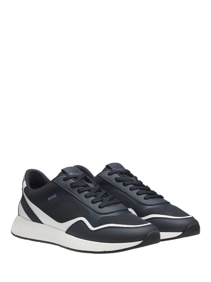 BOSS Titanium Runn Lace Up Trainers, Navy - view 2, Navy
