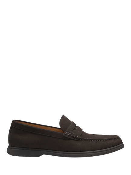 BOSS Sienne Suede Loafers, Dark Brown, Dark Brown