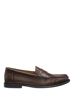 BOSS Tevan Leather Loafers, Dark Brown, Dark Brown