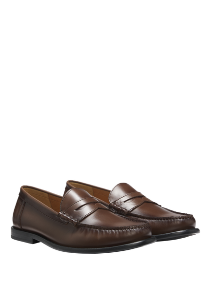 BOSS Tevan Leather Loafers, Dark Brown - view 2, Dark Brown