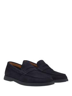 BOSS Sienne Suede Loafers, Dark Blue - view 2, Dark Blue