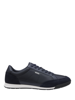 BOSS Nitan Low Lace Up Trainers, Dark Blue, Dark Blue