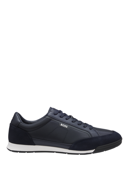BOSS Nitan Low Lace Up Trainers, Dark Blue, Dark Blue