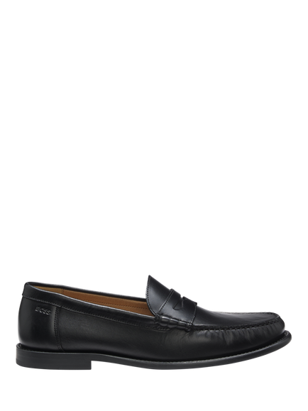 BOSS Tevan Leather Loafers, Black, Black