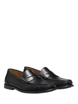 BOSS Tevan Leather Loafers, Black - view 2, Black