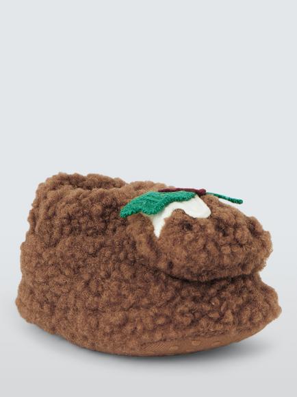 John Lewis Baby Christmas Pudding Booties, Multi, Multi