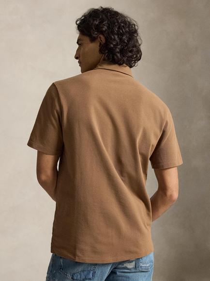 Ralph Lauren Cotton Litchfield Bear Polo Top, Luggage Brown- Hrtg - view 2, Luggage Brown- Hrtg