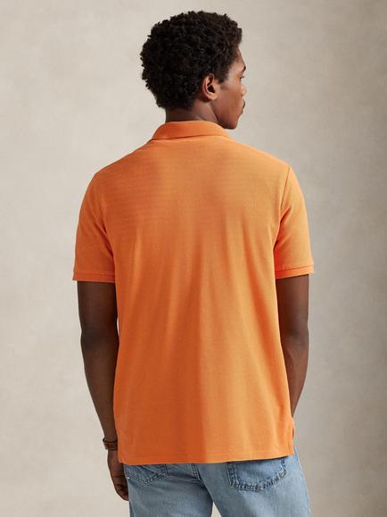 Polo Ralph Lauren Mesh Custom Slim Fit Short Sleeve Polo Shirt, Kona Orange - view 2, Kona Orange