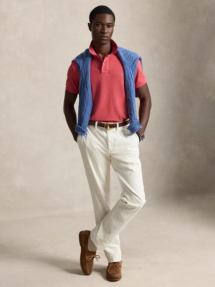 Polo Ralph Lauren Custom Slim Fit Cotton Polo Shirt, Nantucket Red, Nantucket Red/C7560